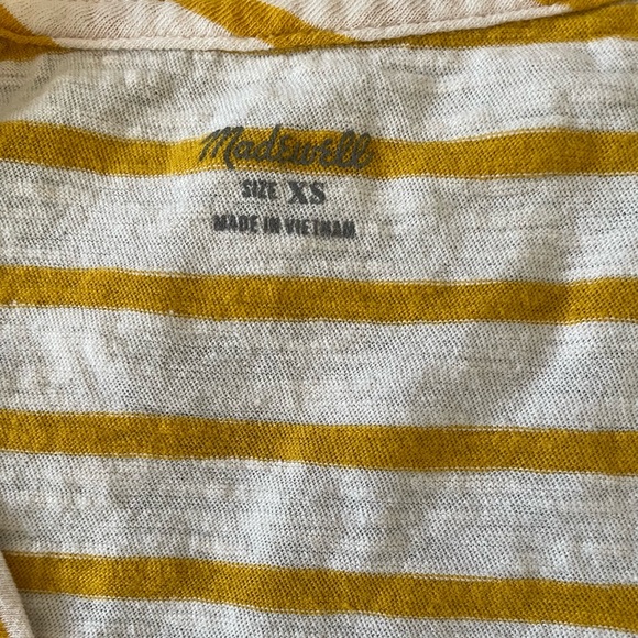 MADEWELL | Whisper Tank Gold Yellow Marigold Striped Tank Top Shirt XS - Picture 6 of 6